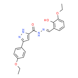 N'-[(E)-(3-ethoxy-2-hydroxyphenyl)methylidene]-3-(4-ethoxyphenyl)-1H-pyrazole-5-carbohydrazide结构式