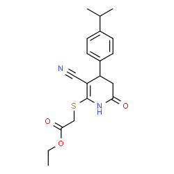 ethyl 2-((3-cyano-4-(4-isopropylphenyl)-6-oxo-1,4,5,6-tetrahydropyridin-2-yl)thio)acetate picture