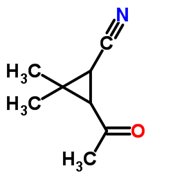 Cyclopropanecarbonitrile, 3-acetyl-2,2-dimethyl- (9CI) Structure