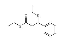 S-ethyl 3-(ethylsulfanyl)-3phenylpropanethioate Structure