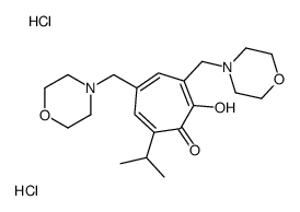 2-hydroxy-3,5-bis(morpholin-4-ium-4-ylmethyl)-7-propan-2-ylcyclohepta-2,4,6-trien-1-one,dichloride结构式