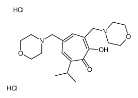 2-hydroxy-3,5-bis(morpholin-4-ium-4-ylmethyl)-7-propan-2-ylcyclohepta-2,4,6-trien-1-one,dichloride Structure