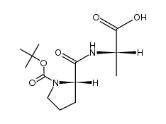 N-(tert-butoxycarbonyl)-(L)-proline-(L)-alanine Structure