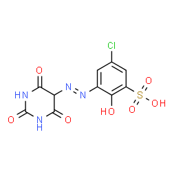 5-Chloro-3-[(hexahydro-2,4,6-trioxopyrimidin-5-yl)azo]-2-hydroxybenzenesulfonic acid structure