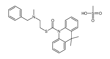 S-[2-[benzyl(methyl)amino]ethyl] 9,9-dimethylacridine-10-carbothioate,methanesulfonic acid结构式