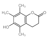 6-hydroxy-5,7,8-trimethyl-chroman-2-one结构式