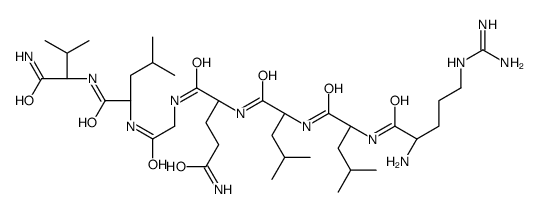 N5-(Diaminomethylene)-L-ornithyl-L-leucyl-L-leucyl-L-glutaminylglycyl-L-leucyl-L-valinamide结构式