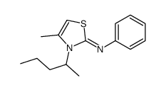 4-methyl-3-pentan-2-yl-N-phenyl-1,3-thiazol-2-imine结构式