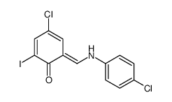 4-chloro-6-[(4-chloroanilino)methylidene]-2-iodocyclohexa-2,4-dien-1-one Structure