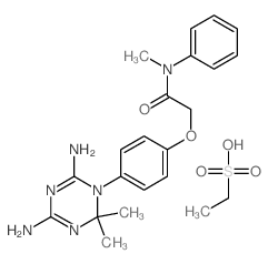 2-[4-(4,6-diamino-2,2-dimethyl-1,3,5-triazin-1-yl)phenoxy]-N-methyl-N-phenyl-acetamide; ethanesulfonic acid结构式