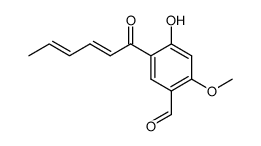 1-(5'-formyl-2'-hydroxy-4'-methoxyphenyl)-E,E-2,4-hexadien-1-one Structure