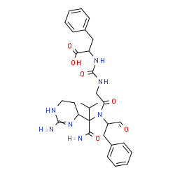 L-2-(2-amino-1,4,5,6-tetrahydro-4-pyridyl)-N-[[(1-carboxyphenethyl)amino]carbonyl]glycyl-N-(1-formylphenethyl)-L-valinamide, stereoisomer结构式