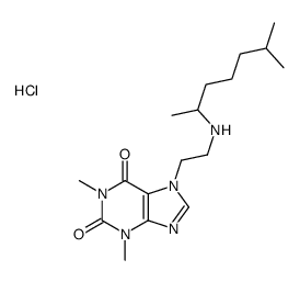 1,3-dimethyl-7-[2-(6-methylheptan-2-ylamino)ethyl]purine-2,6-dione,hydrochloride结构式