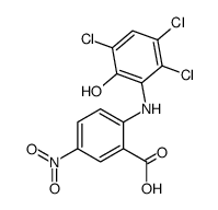Benzoic acid,5-nitro-2-[(2,3,5-trichloro-6-hydroxyphenyl)amino]- Structure