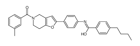 4-butyl-N-[4-[5-(3-methylbenzoyl)-6,7-dihydro-4H-furo[3,2-c]pyridin-2-yl]phenyl]benzamide结构式