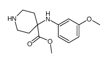 methyl 4-(3-methoxyanilino)piperidine-4-carboxylate结构式