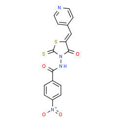 4-nitro-N-[4-oxo-5-(4-pyridinylmethylene)-2-thioxo-1,3-thiazolidin-3-yl]benzamide结构式