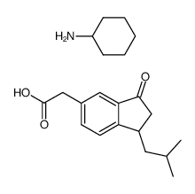 1-Isobutyl-3-oxo-5-indanessigssaeure-Cyclohexylammoniumsalz结构式
