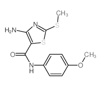 4-amino-N-(4-methoxyphenyl)-2-methylsulfanyl-1,3-thiazole-5-carboxamide结构式