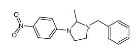 1-benzyl-2-methyl-3-(4-nitrophenyl)imidazolidine结构式