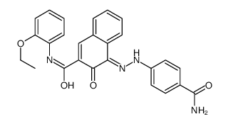 (4Z)-4-[(4-carbamoylphenyl)hydrazinylidene]-N-(2-ethoxyphenyl)-3-oxo-n aphthalene-2-carboxamide structure