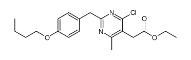 2-((4-Butoxyphenyl)methyl)-4-chloro-6-methy-5-pyrimidineacetic acid et hyl ester structure