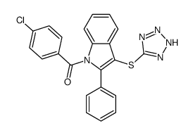 (4-chlorophenyl)-[2-phenyl-3-(2H-tetrazol-5-ylsulfanyl)indol-1-yl]methanone结构式