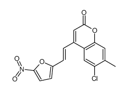 6-chloro-7-methyl-4-[(E)-2-(5-nitrofuran-2-yl)ethenyl]chromen-2-one Structure