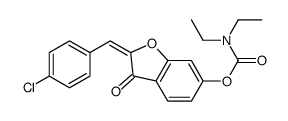 [2-[(4-chlorophenyl)methylidene]-3-oxo-1-benzofuran-6-yl] N,N-diethylcarbamate Structure