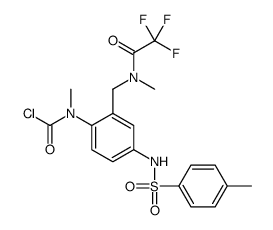 Methyl[4-[[(4-methylphenyl)sulfonyl]amino]-2-[[methyl(trifluoroacetyl)amino]methyl]phenyl]carbamic acid chloride structure
