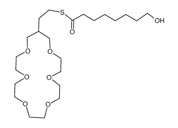 S-(2-(1,4,7,10,13,16-hexaoxacyclononadecan-18-yl)ethyl) 8-hydroxyoctanethioate结构式