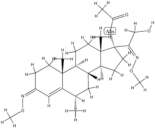 17-Acetoxy-21-hydroxy-6α-methylpregn-4-ene-3,20-dione bis(O-methyl oxime) picture