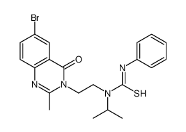 1-[2-(6-bromo-2-methyl-4-oxoquinazolin-3-yl)ethyl]-3-phenyl-1-propan-2-ylthiourea Structure