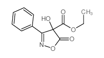 4-Isoxazolecarboxylicacid, 4,5-dihydro-4-hydroxy-5-oxo-3-phenyl-, ethyl ester Structure
