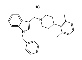 1-benzyl-3-[4-(2,6-dimethyl-phenyl)-piperidin-1-ylmethyl]-1H-indole hydrochloride结构式