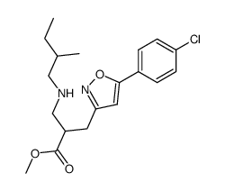 3-[5-(4-chlorophenyl)isoxazol-3-yl]-2-[(2-methylbutylamino)methyl]propionic acid methyl ester结构式