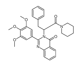 3-[1-oxo-3-phenyl-1-(1-piperidyl)propan-2-yl]-2-(3,4,5-trimethoxypheny l)quinazolin-4-one structure