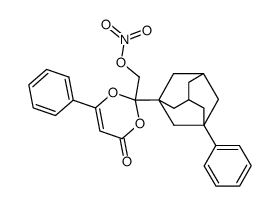 2-Nitroxymethyl-2-(3-phenyl-1-adamantyl)-6-phenyl-1,3-dioxen-4-one结构式