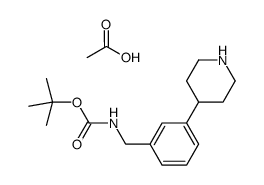 4-[3-(tert-butoxycarbonylaminomethyl)phenyl]piperidine acetic acid salt Structure