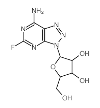 2-(5-amino-3-fluoro-2,4,7,8,9-pentazabicyclo[4.3.0]nona-1,3,5,7-tetraen-9-yl)-5-(hydroxymethyl)oxolane-3,4-diol结构式