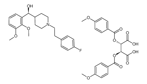 (S)-α-(2,3-dimethoxyphenyl)-1-[2-(4-fluorophenyl)ethyl]-4-piperidinemethanol, (2S,3S)-(+)-di-(p-anisoyl)-tartaric acid salt结构式