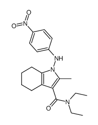 3-diethylcarbamoyl-2-methyl-1-(4-nitro-anilino)-4,5,6,7-tetrahydro-indole结构式