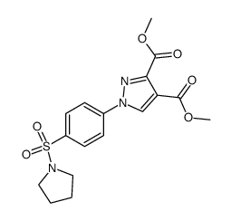 1-[4-(Pyrrolidine-1-sulfonyl)-phenyl]-1H-pyrazole-3,4-dicarboxylic acid dimethyl ester结构式