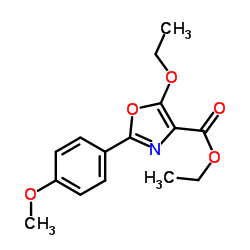 Ethyl 5-ethoxy-2-(4-methoxyphenyl)-1,3-oxazole-4-carboxylate结构式