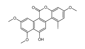 12-hydroxy-1,3,8-trimethoxy-10-methyl-5H-benzonaphtho<2,1-d>pyran-5-one结构式