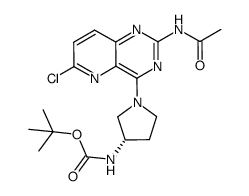 2-acetamido-4-[(S)-3-(Boc-amino)pyrrolidine]-6-chloropyrido[3,2-d]pyrimidine结构式