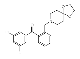 3-氯-2'-[8-(1,4-二恶-8-氮杂螺-[4.5]癸基)甲基]-5-氟苯甲酮结构式