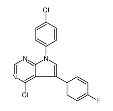 7H-Pyrrolo[2,3-d]pyrimidine, 4-chloro-7-(4-chlorophenyl)-5-(4-fluorophenyl)- Structure