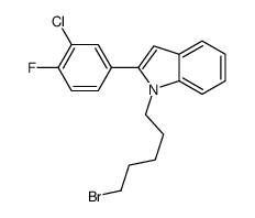 1-(5-bromopentyl)-2-(3-chloro-4-fluorophenyl)indole Structure