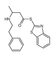 S-(1,3-benzothiazol-2-yl) 3-(2-phenylethylamino)butanethioate结构式